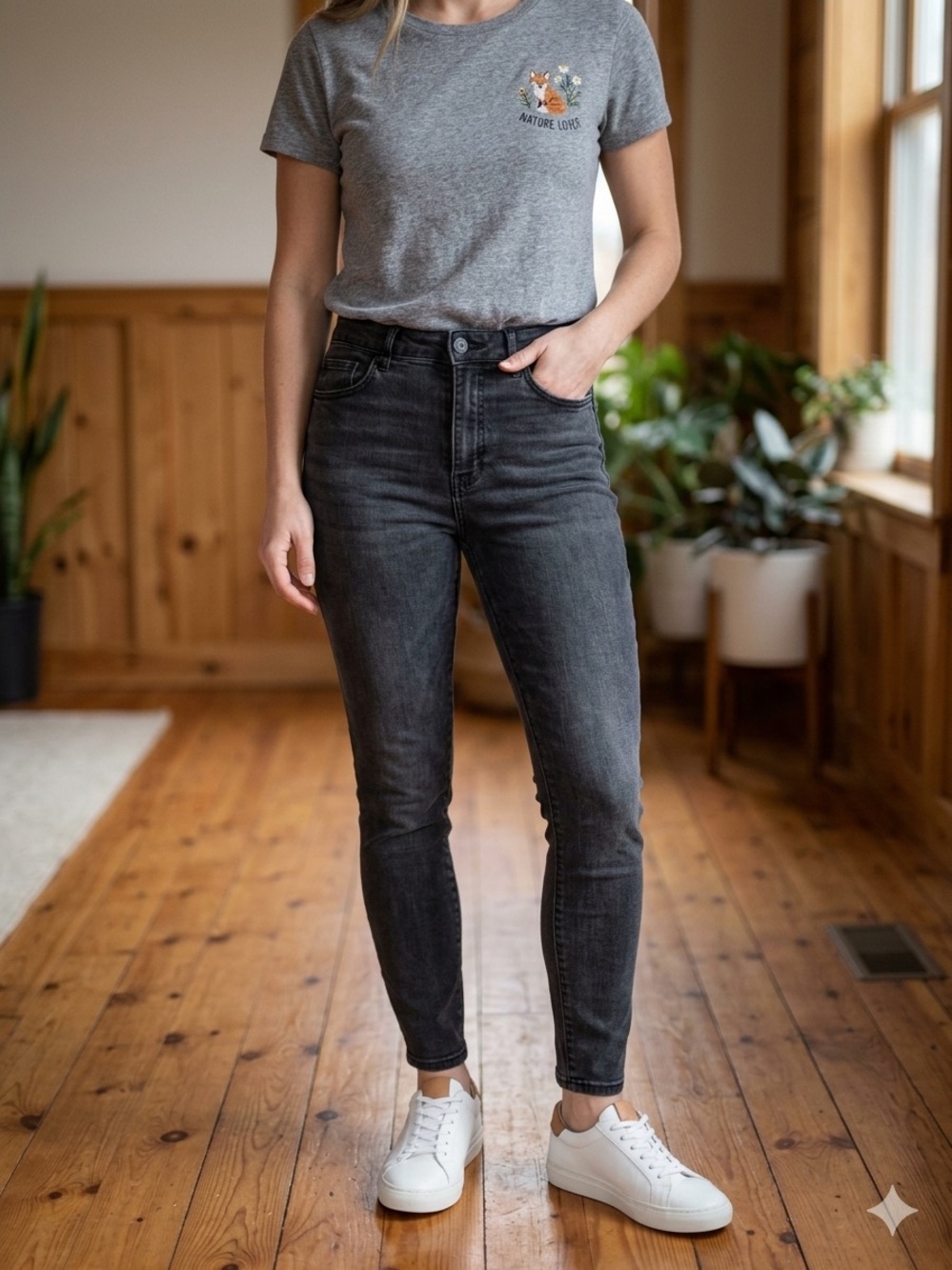 Zara Woman Premium Denim Collection Black Wash High Rise Skinny Jean, Sz 6